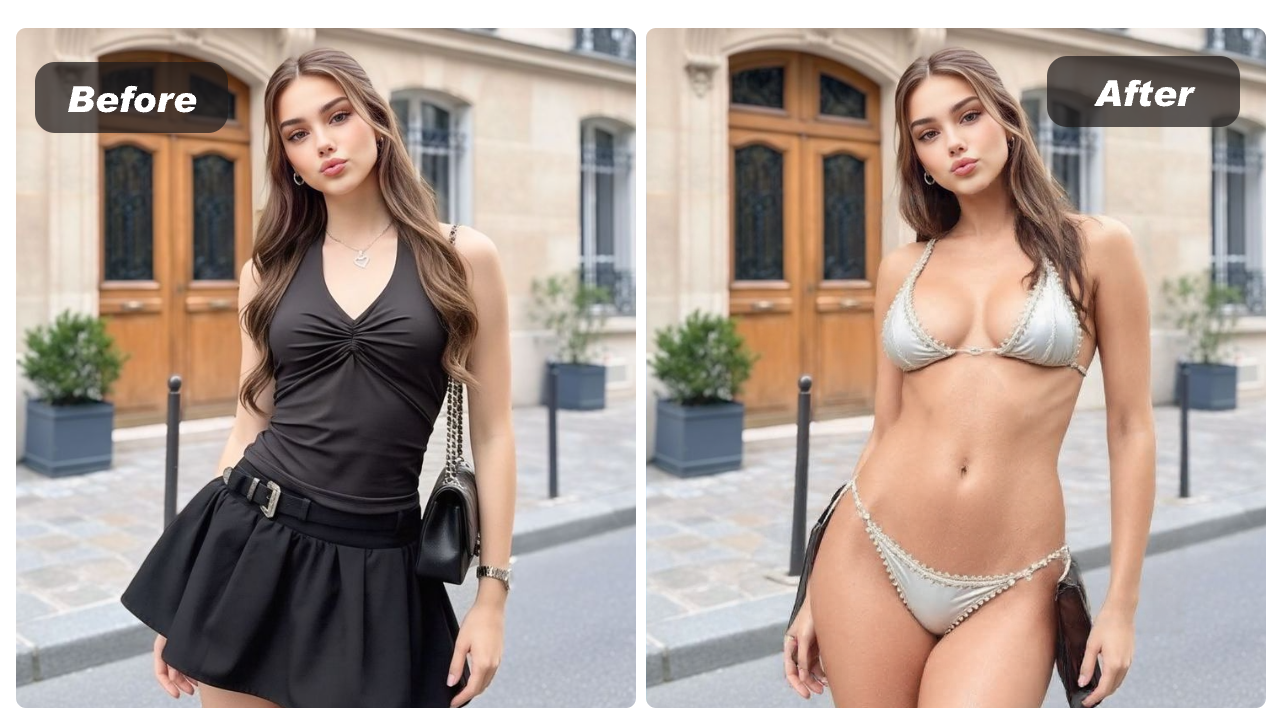 AI bikini virtual try-on result
