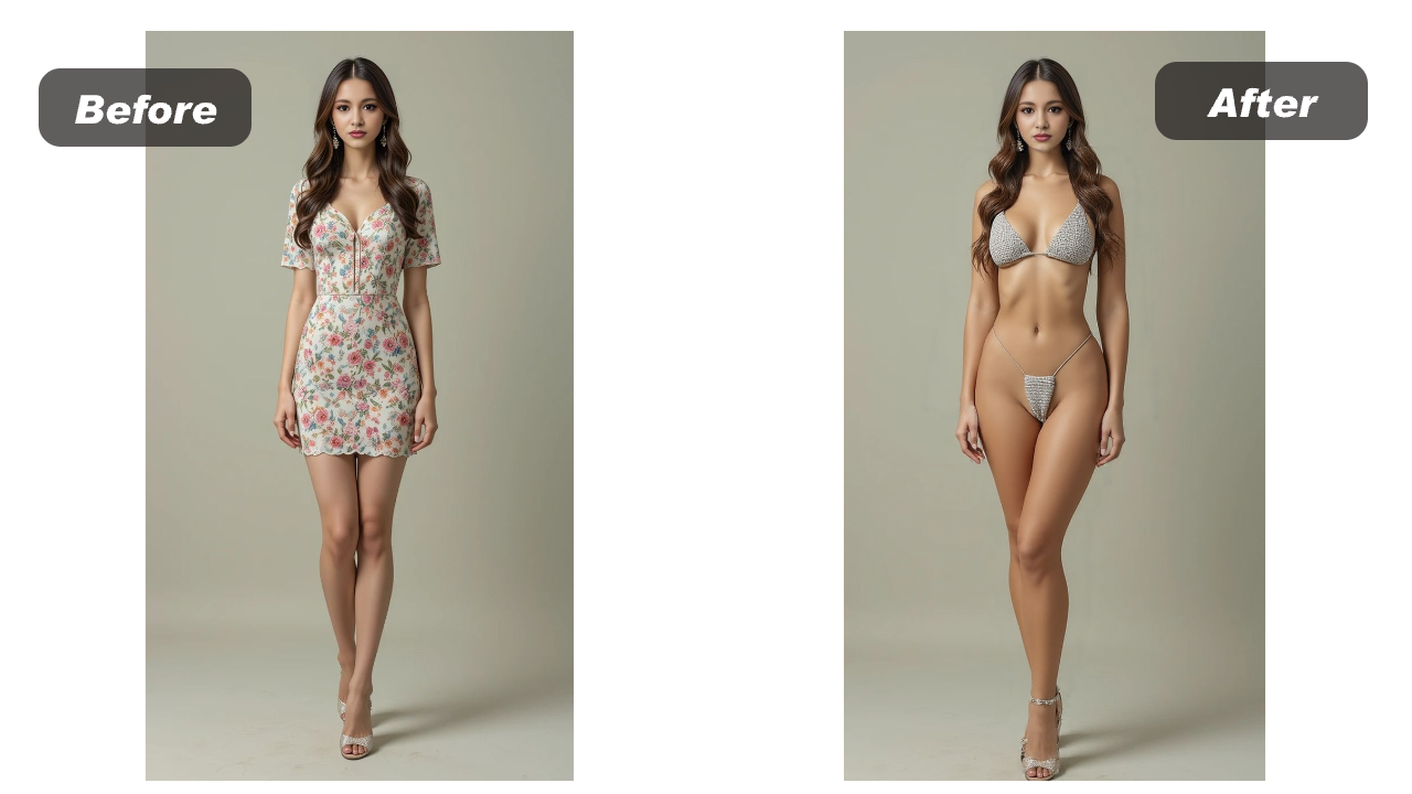 AI Lingerie AI virtual try-on example