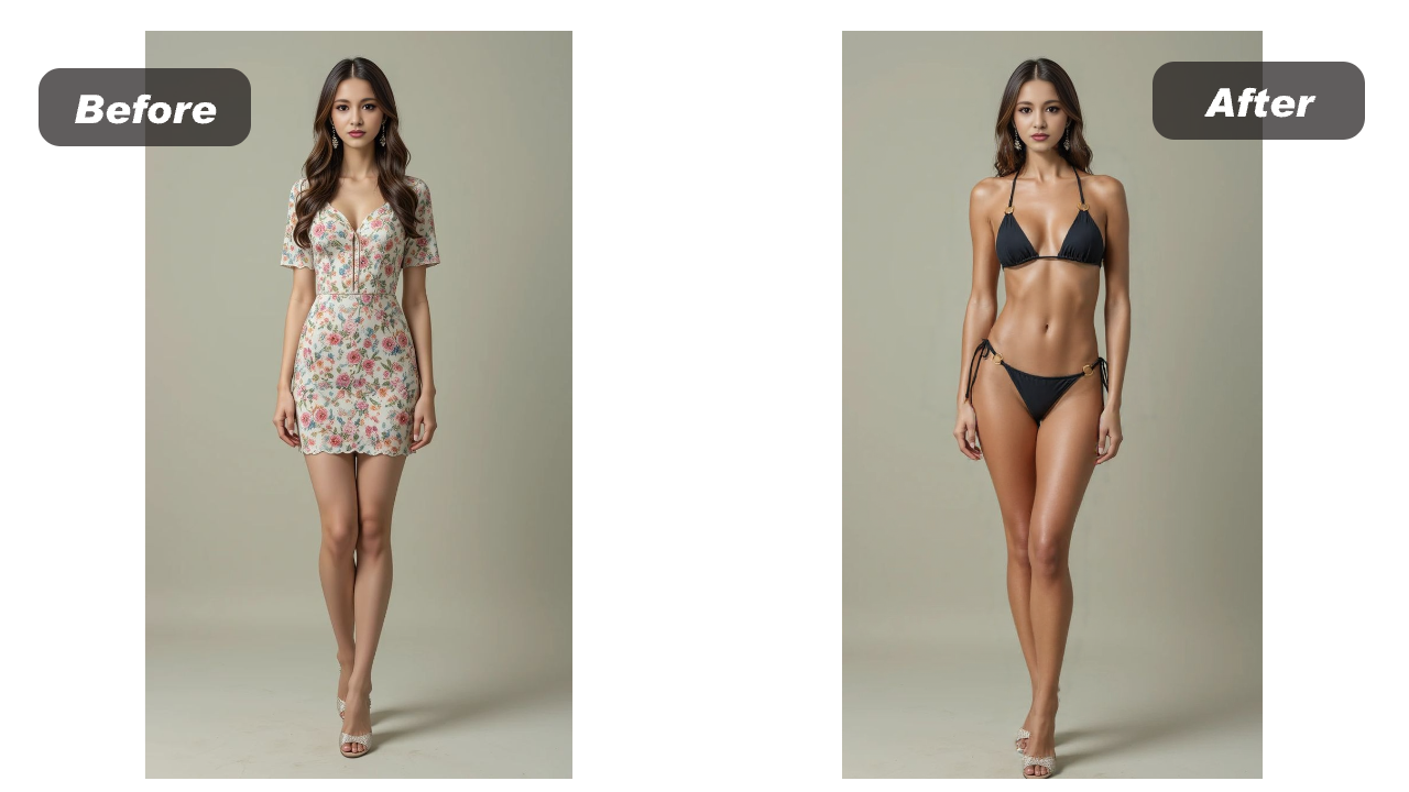 AI Swimwear AI virtual try-on example