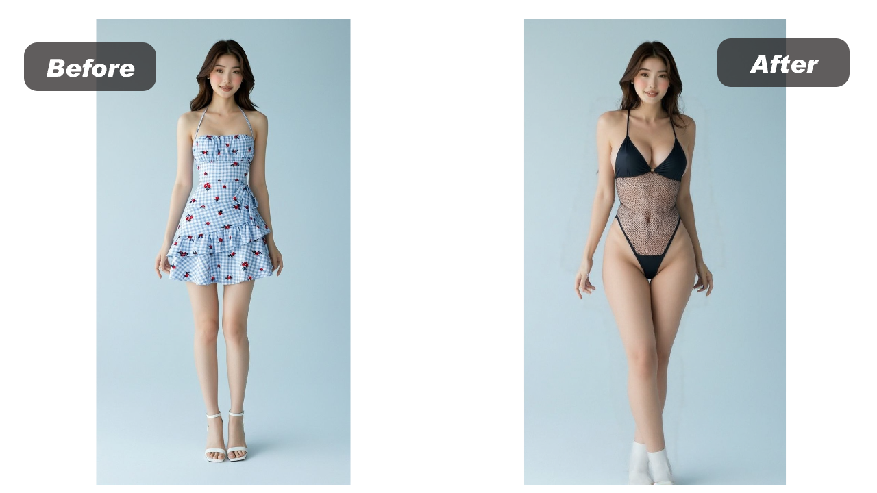 AI Lingerie AI virtual try-on example
