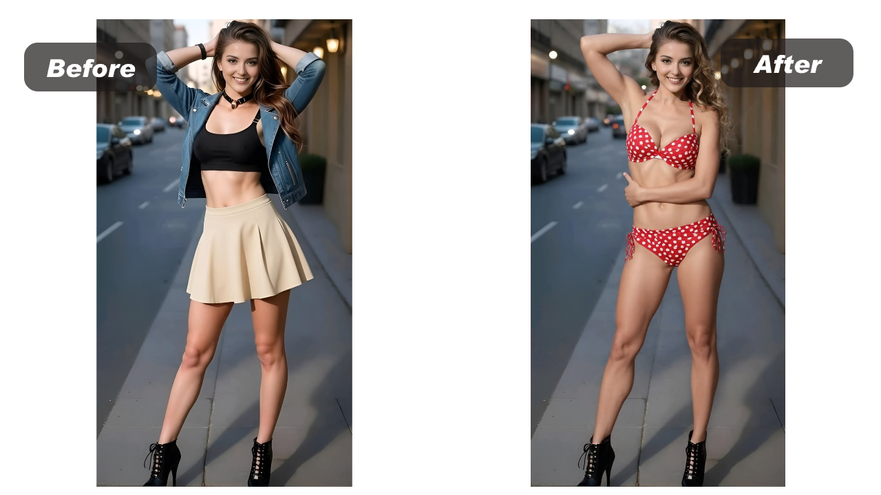 AI bikini virtual try-on result